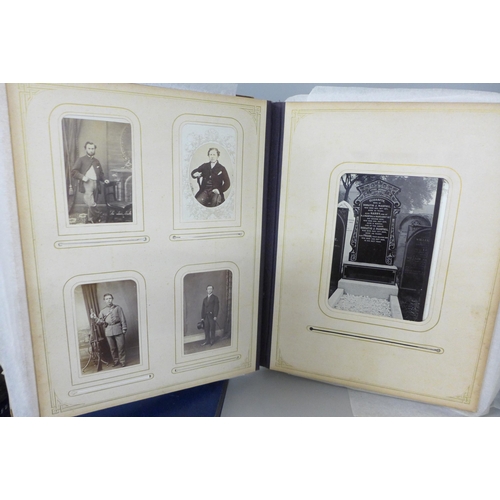 786D - Two albums of Victorian carte de visites and an album of wartime and naval photographs