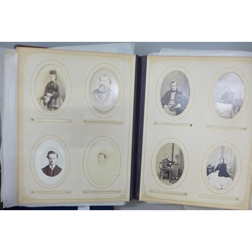 786D - Two albums of Victorian carte de visites and an album of wartime and naval photographs