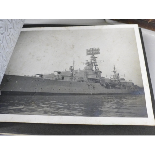 786D - Two albums of Victorian carte de visites and an album of wartime and naval photographs