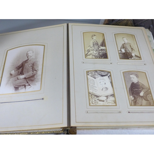 786D - Two albums of Victorian carte de visites and an album of wartime and naval photographs