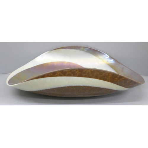 790 - A Yalos Murano large iridescent studio glass dish, 49cm x 32cm **PLEASE NOTE THIS LOT IS NOT ELIGIBL... 