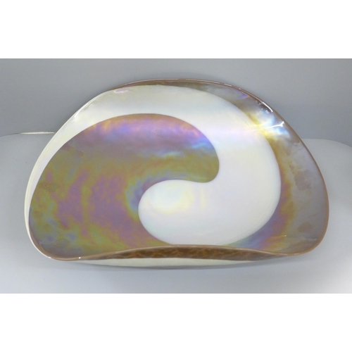 790 - A Yalos Murano large iridescent studio glass dish, 49cm x 32cm **PLEASE NOTE THIS LOT IS NOT ELIGIBL... 