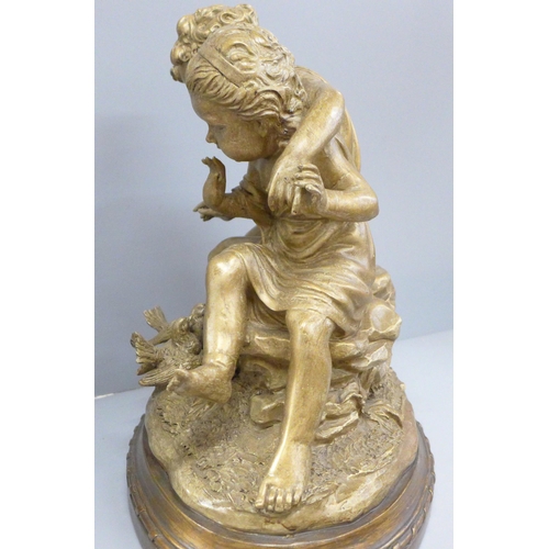 811 - A figure group, sculpture of two putti, 36cm