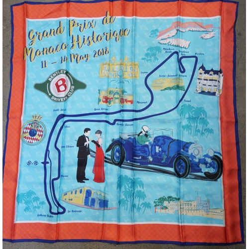 822 - A Bentley Motors silk scarf, 87cm