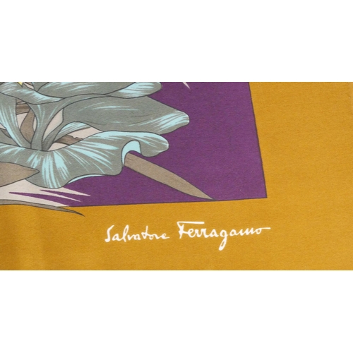 824 - Two Salvatore Ferragamo silk scarves, 85cm