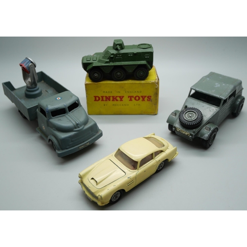 825 - Two Dinky Toys military vehicles, 676 Armoured Personnel Carrier, Volkswagen KDF, a Lone Star lorry,... 