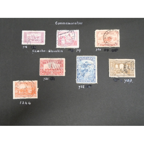 827 - An album of British and world stamps, including a page of Victorian stamps, Penny Black, Penny Reds,... 