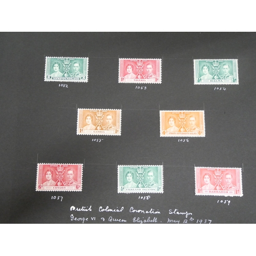 827 - An album of British and world stamps, including a page of Victorian stamps, Penny Black, Penny Reds,... 