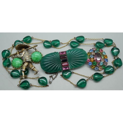 851 - A collection of vintage Czechoslovakian costume jewellery