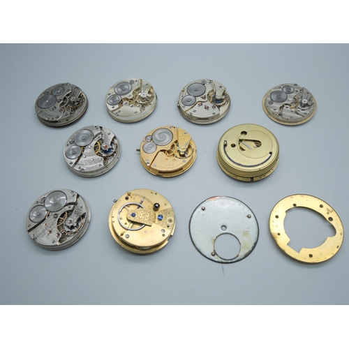 854 - A collection of watch movements