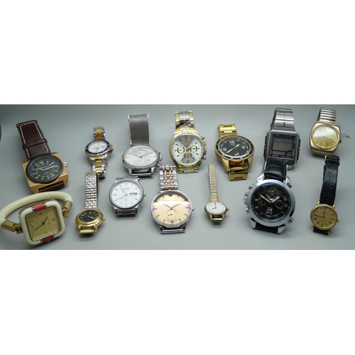 861 - A collection of wristwatches, Citizen, Invicta, Casio, etc.