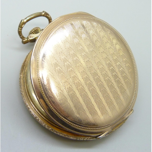 889 - A rolled gold Art Deco dress pocket watch