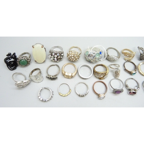 965 - Thirty-six costume rings