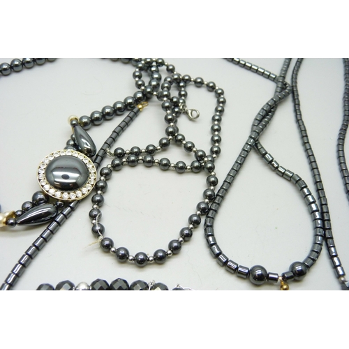 973 - A collection of hematite jewellery