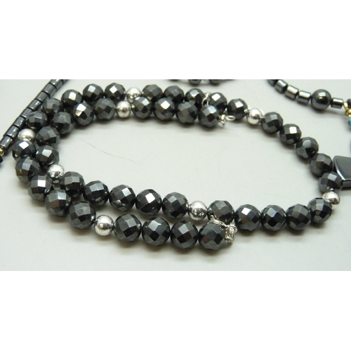 973 - A collection of hematite jewellery