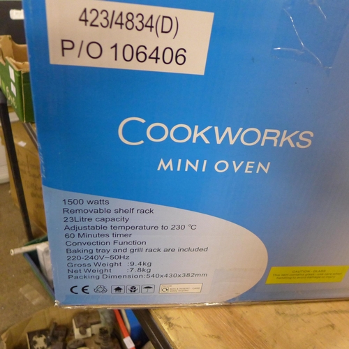 5221 - A Cookworks mini oven including baking tray and grill rack - boxed