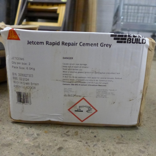 5248 - 4 x 6kg bags of Sika Everbuild Jetcem Rapid Repair cement - grey