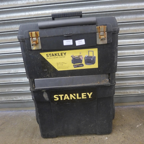 5272 - A Stanley Mobile Work Center toolbox, a Stanley toolbag and a 110V Megamix plaster mixer, erbauer sp... 