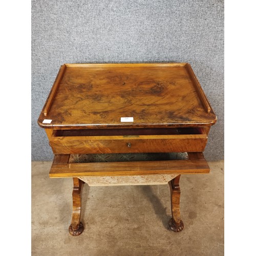 104 - A Victorian figured walnut lady's sewing table/box