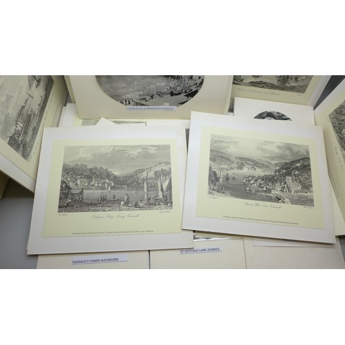 654 - A box of approximately sixty board mounted mainly Collotype prints, originally prepared for Fine Art... 