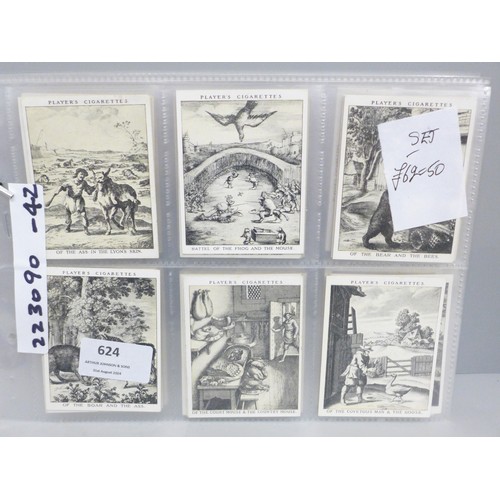 613 - Cigarette cards; nine complete Players large sets, including Fables of Aesop, Yachts, Cries of Londo... 