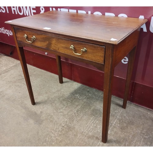 114 - A George III mahogany single drawer side table