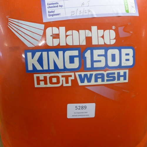 5289 - A Clarke King 150B hot wash pressure washer (8544) *This lot is subject to VAT and sold as scrap