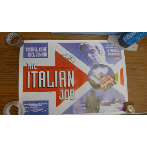 5300 - A selection of posters including a world map, a map of the United Kingdom, The Italian Job movie pos... 