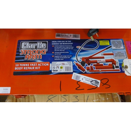 5326 - A quantity of Clarke items including 2 Clarke Strong-Arm CS10 BRK, 10 tonne fast action body repair ... 