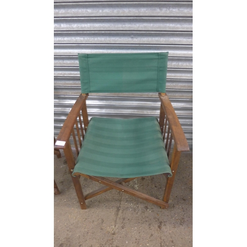 5332 - 2 dark wood foldable directors chairs