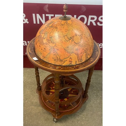 70 - An Italian style terrestrial globe cocktail trolley/cabinet