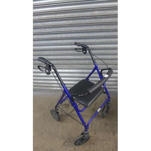 5096A - A Days four wheel rollator walking aid and perch seat