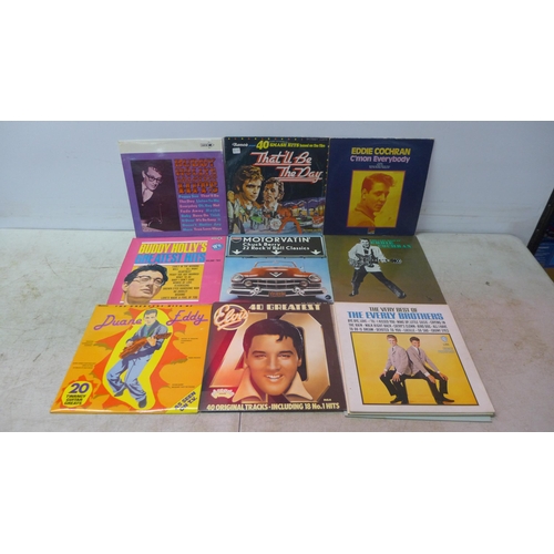 5113 - 30 Rock 'N' Roll LP records including Elvis Presley, Buddy Holly, Eddie Cochran, Chuck Berry, Roy Or... 