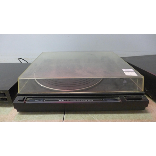 5122 - A quantity of stereo equipment including a Trio KD-34R Automatic return turntable, a Technics ST-610... 