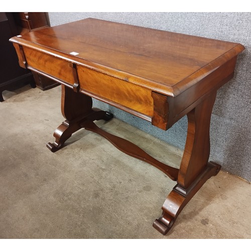 145 - A Victorian mahogany two drawer washstand