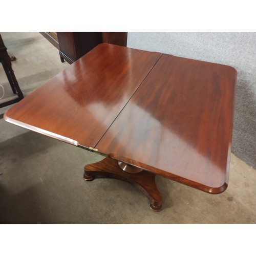 146 - A Victorian mahogany D-shaped fold over tea table