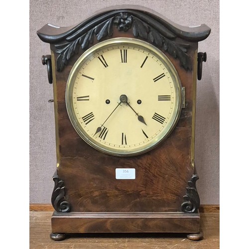 356 - A William IV mahogany double fusee bracket clock