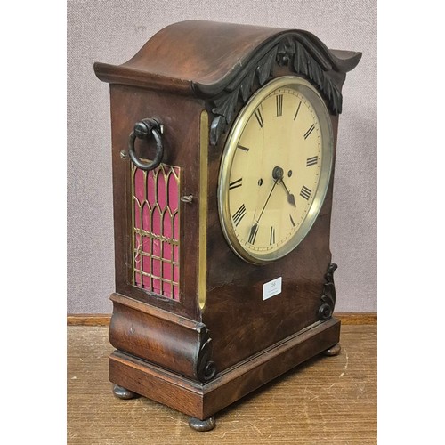 356 - A William IV mahogany double fusee bracket clock