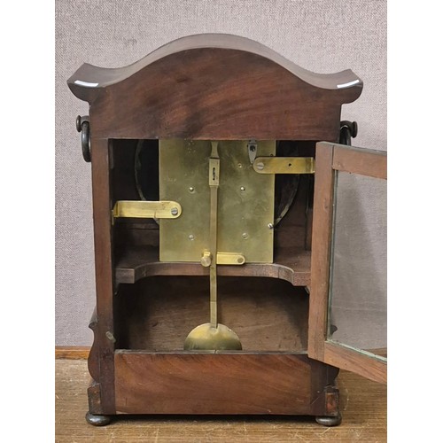 356 - A William IV mahogany double fusee bracket clock