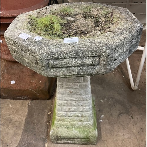 306 - A concrete garden bird bath