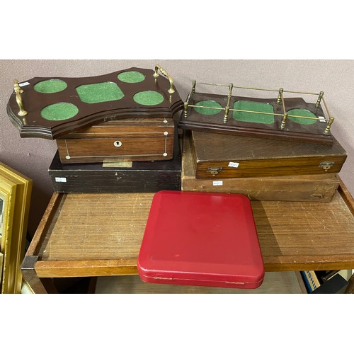 324 - A large collection of wooden boxes, treen etc.