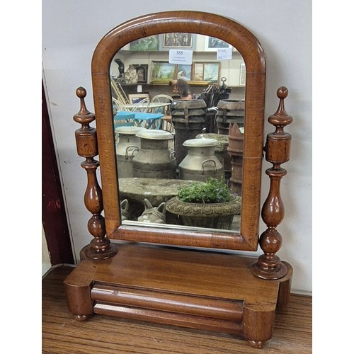 388 - A Victorian walnut toilet mirror