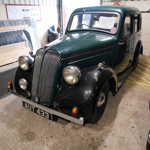 398 - A 1938 Standard Flying Ten Saloon registered AUT 433. This pre-war classic car has a 1141cc side-val... 