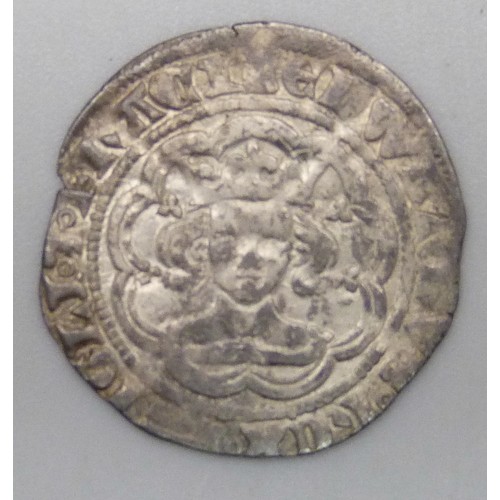 954 - COINS; Edward III half silver groat, 4th coinage, pre-treaty period, Series G, London mint (1356-136... 