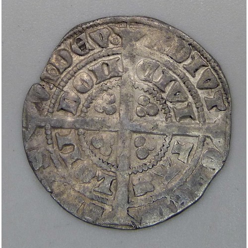 954 - COINS; Edward III half silver groat, 4th coinage, pre-treaty period, Series G, London mint (1356-136... 