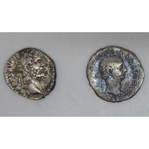 957 - COINS; two Roman silver Denarius, Septimus Severus (victory advancing right on reverse) 193-211 AD, ... 