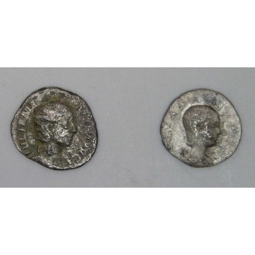 958 - COINS; two silver Denarius, Julia Paula (1st wife of Elagabalus) 219-220 AD, Julia Maesa (grandmothe... 