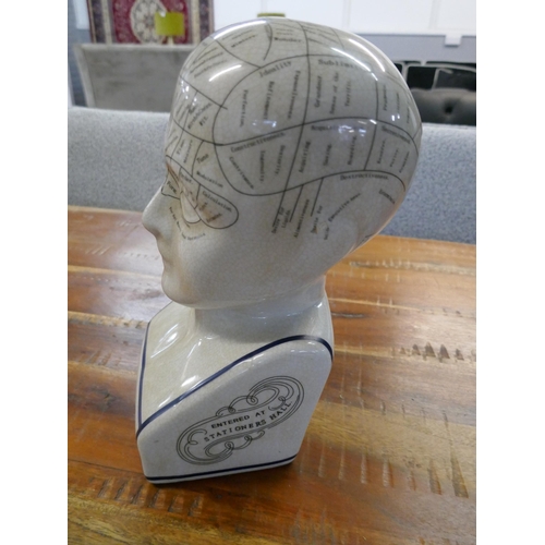 3009 - A porcelain L.N. Fowler, anatomy of the human brain phrenology head