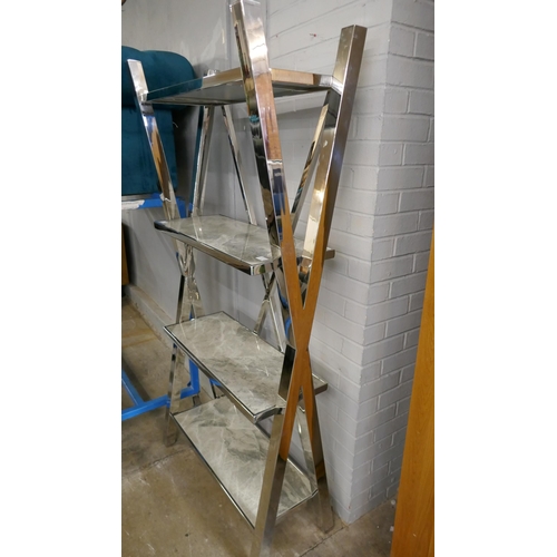 3062 - A chrome and marble shelving unit  * This lot is subject to VAT