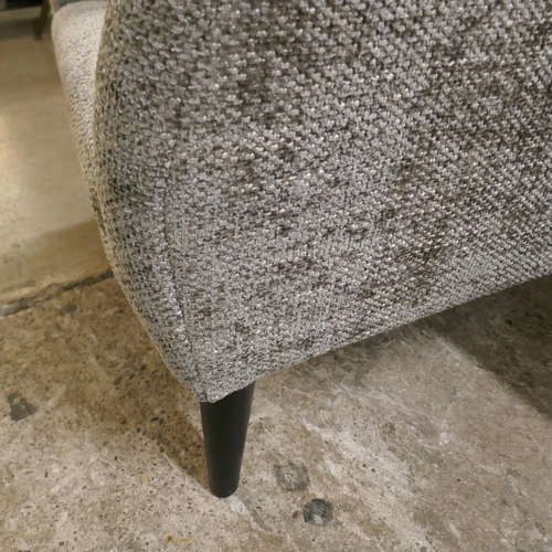 3073 - Deep armchair, grey hopsack, Raw Upholstery